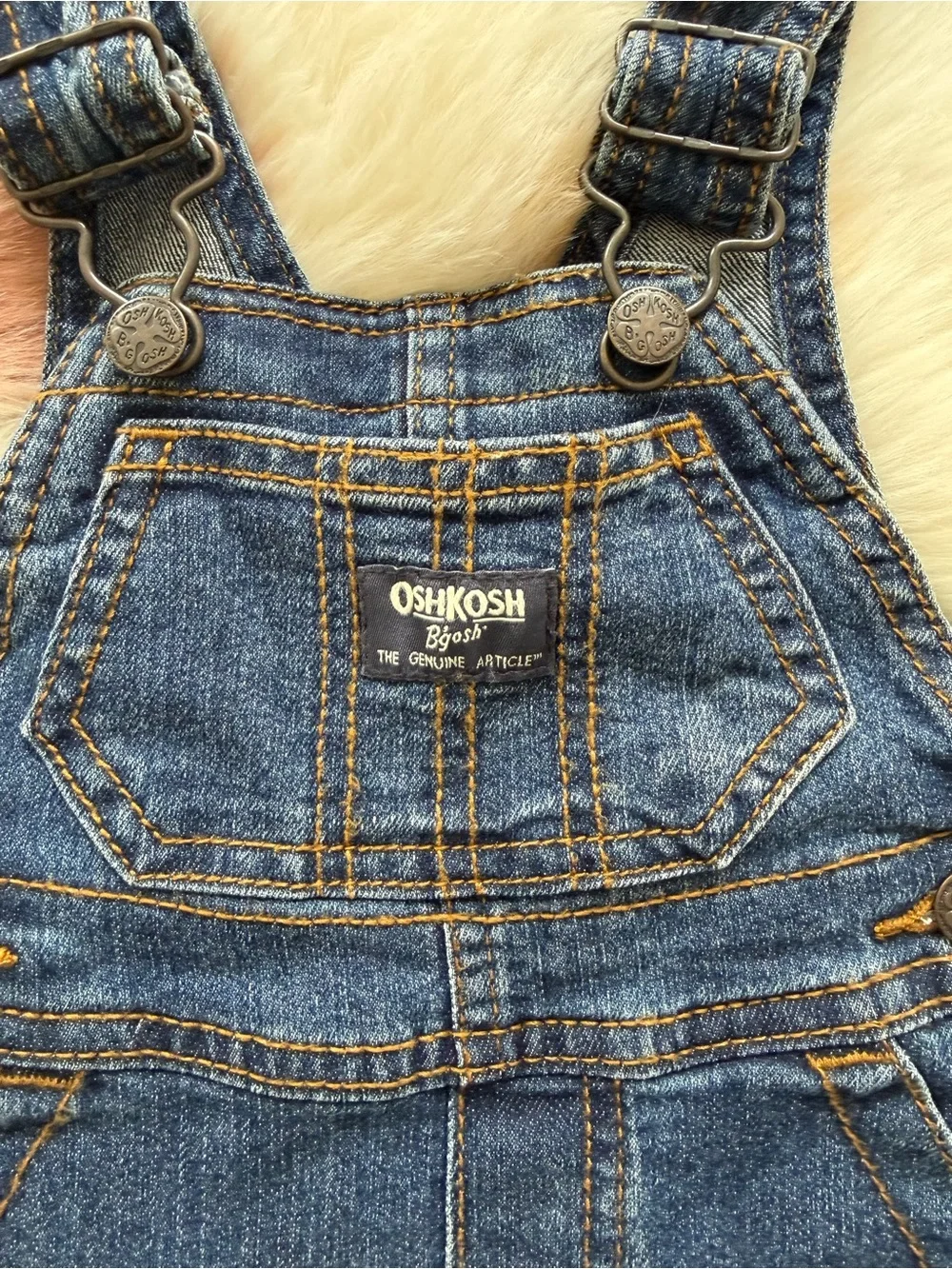 OshKosh B'Gosh Indigo Blue Snap Bottom Denim  Overalls…Size 3 Months…NWOT
